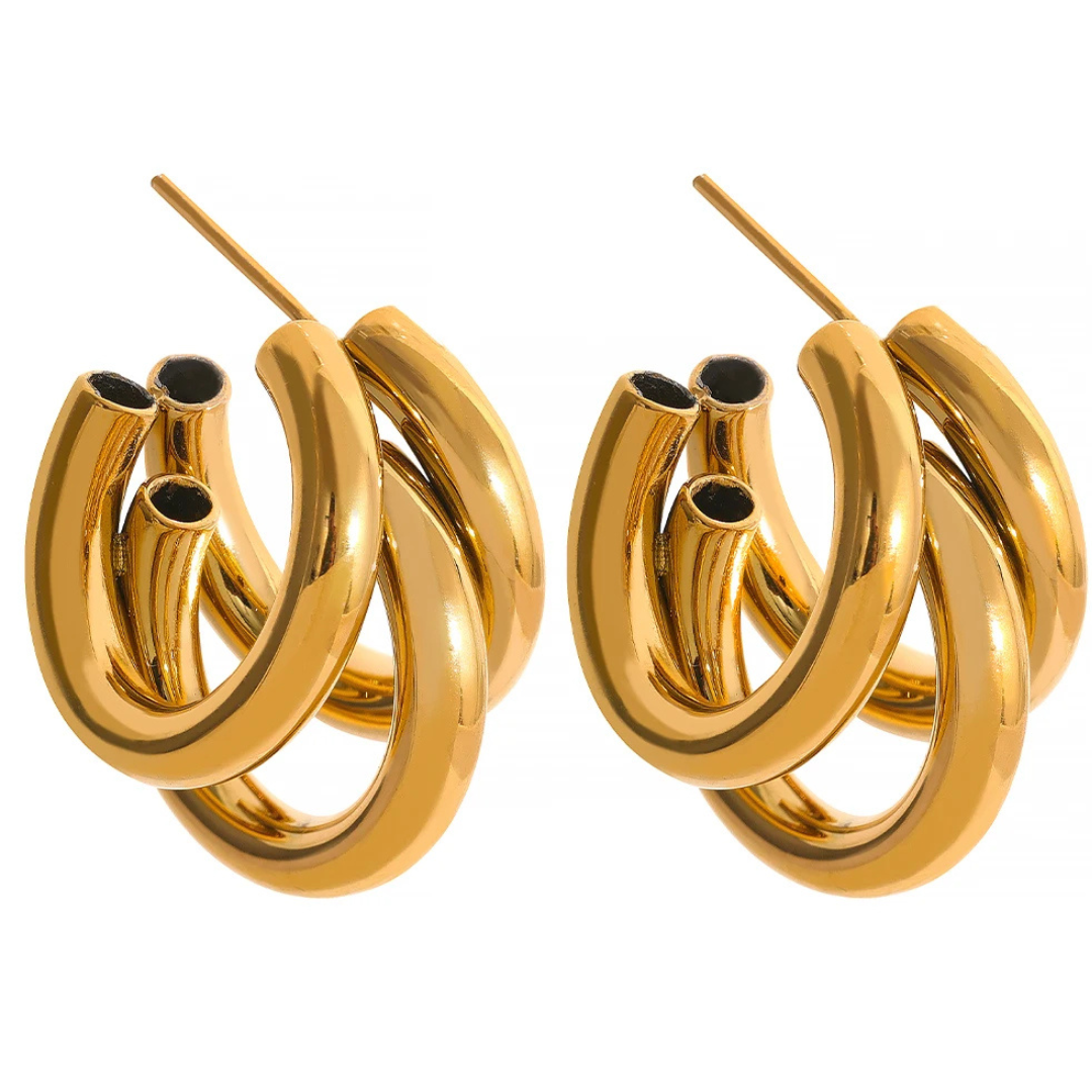 Brinco Elos Gold Elegante