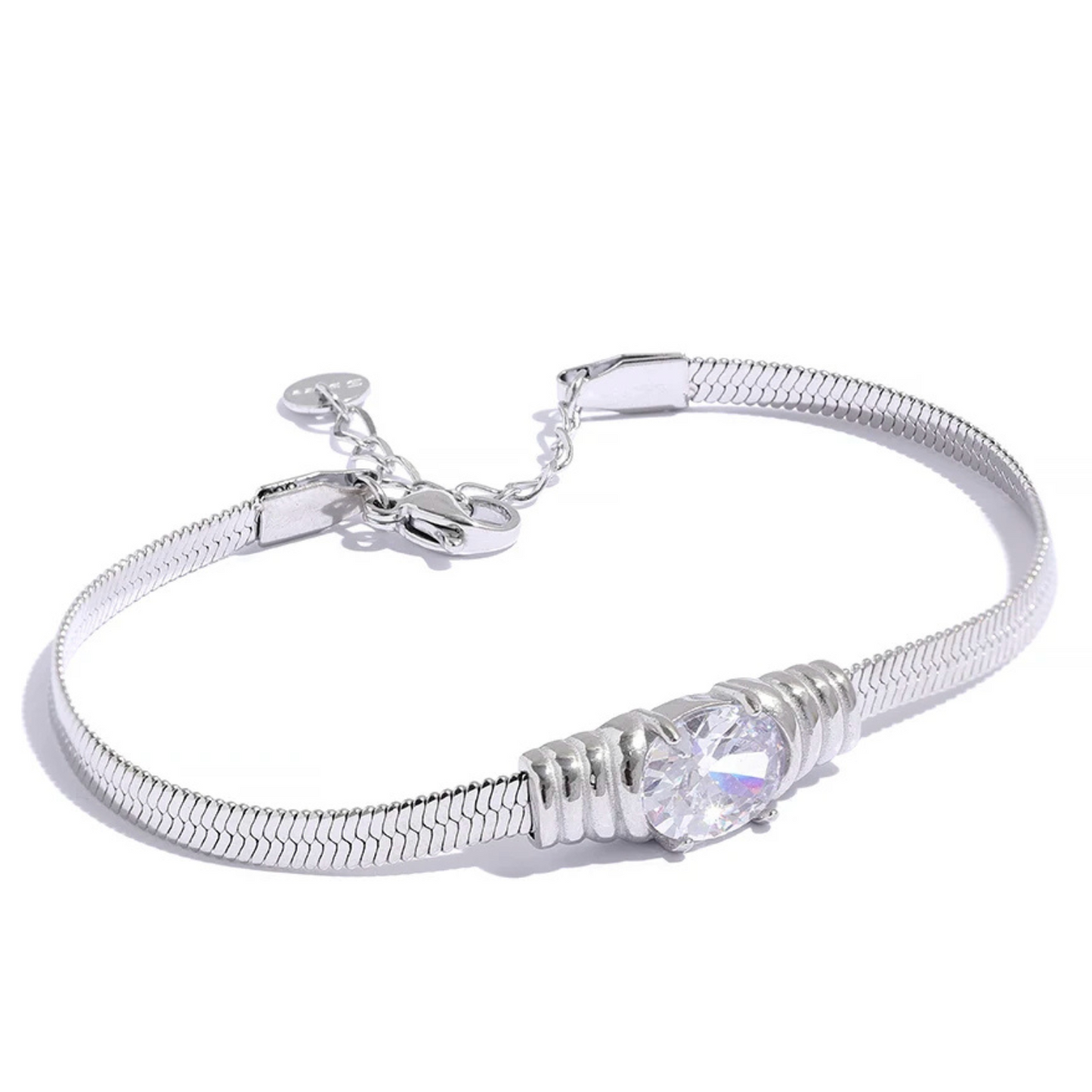 Pulseira Glimmer Corrente Cobra e Zircônia Cúbica