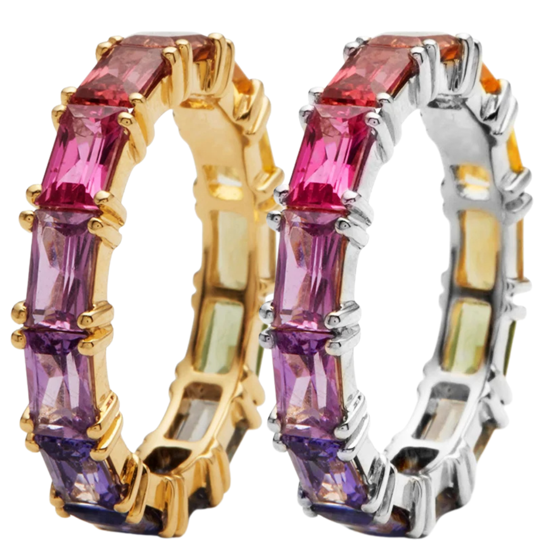 Anel Anelli Five com Zircônias Coloridas