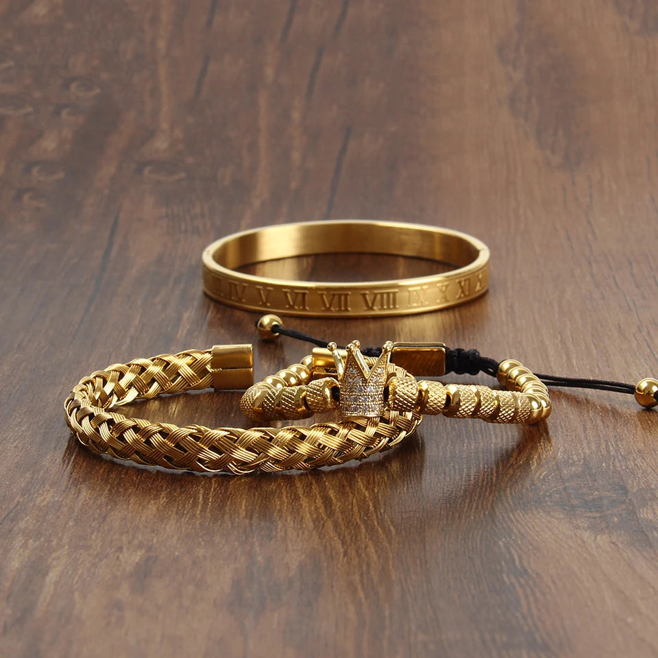 Pulseiras Crown Realeza Romana Para Mulheres e Homens