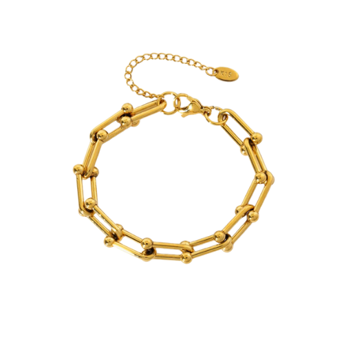 Conjunto Ulla – Colar e Pulseira em Aço Inoxidável Banhado a Ouro