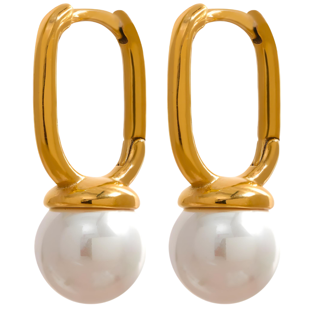 Brinco Argola Longa com Pérola