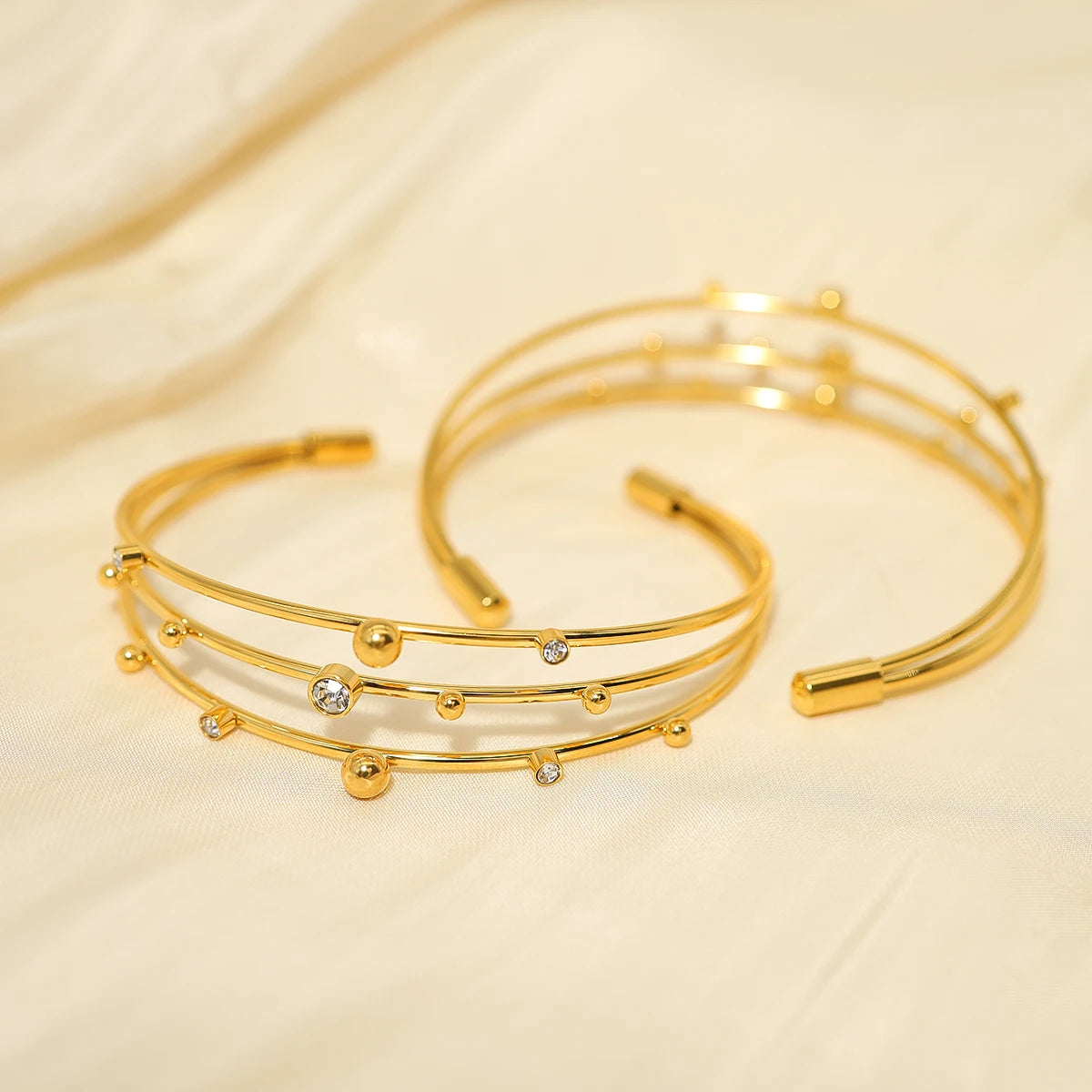 Pulseira Celestara Banhada a Ouro com Zircônias