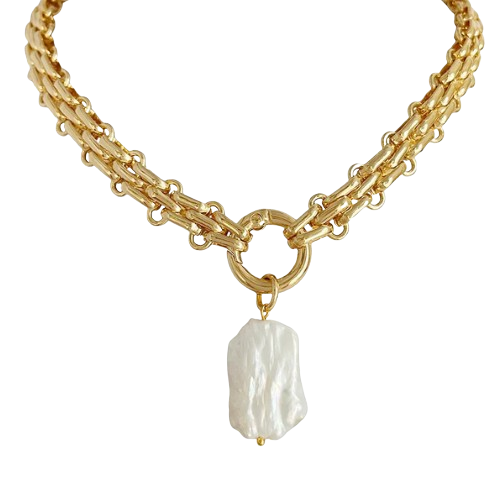 Colar Zefhyr Pingente Pérola Barroca