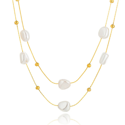 Colar Serenidah Dupla Camada Pérolas