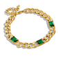 Pulseira Jade com Cristal Esmeralda Banhada a Ouro