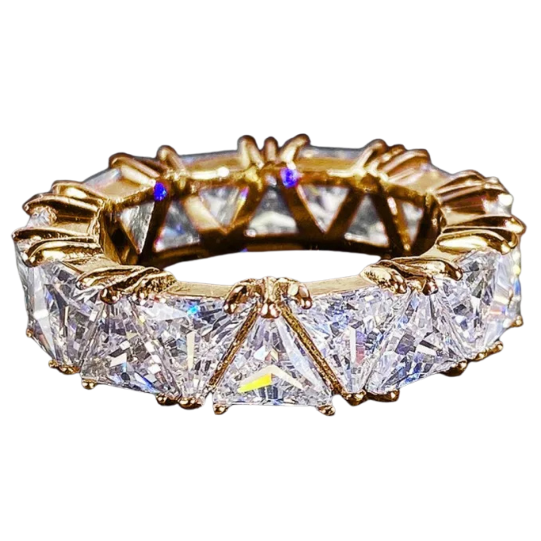 Anel Triângulo Promise com Zircônias