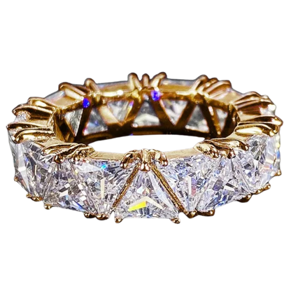 Anel Triângulo Promise com Zircônias