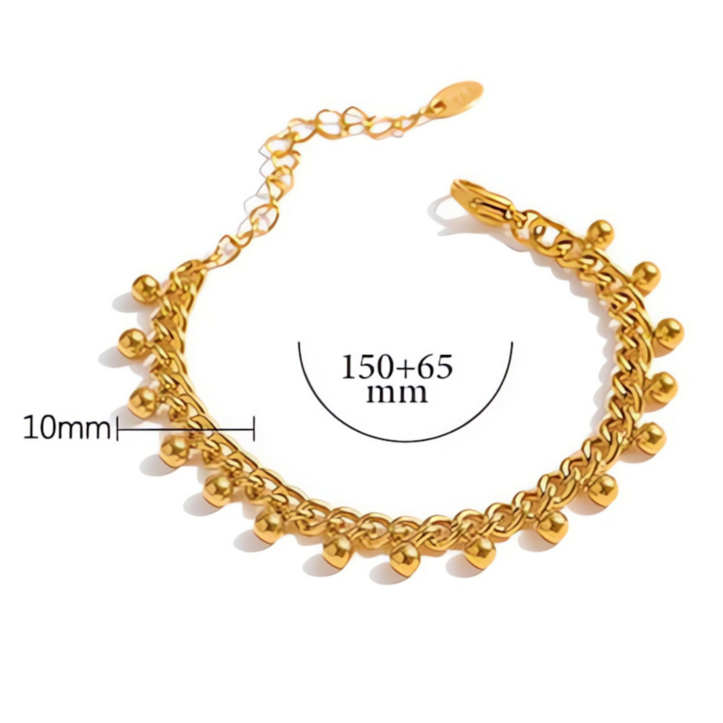 Pulseira Aurielis Contas Banhada a Ouro