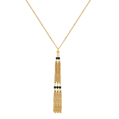 Conjunto Aurafina - Colar, Pulseira e Brincos 18K com Ágata Preta para Mulheres