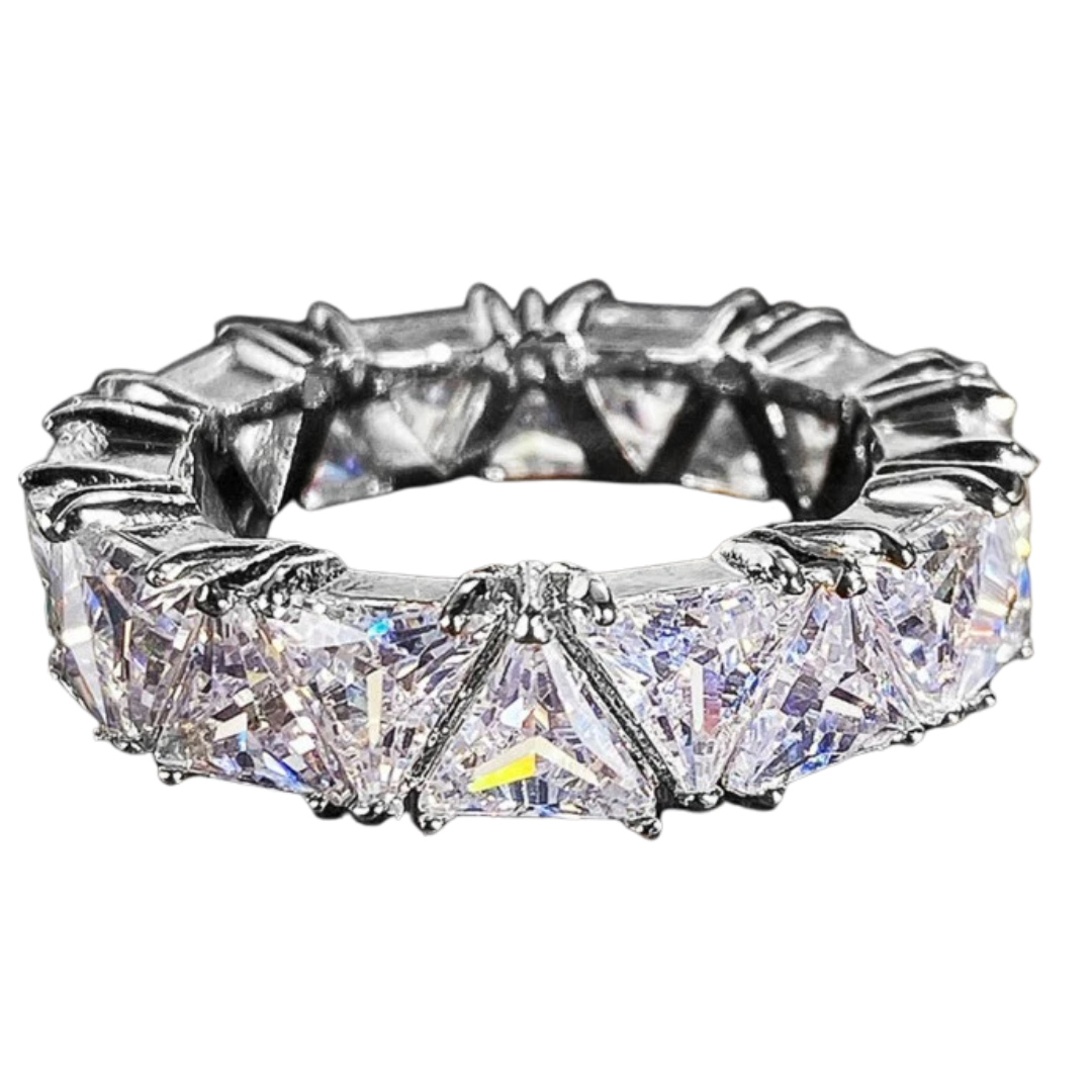 Anel Triângulo Promise com Zircônias