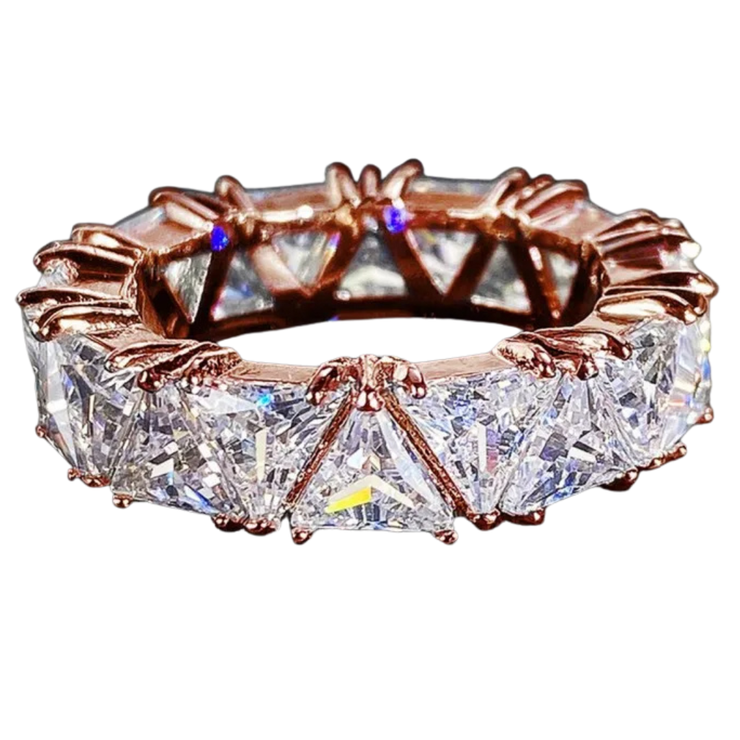 Anel Triângulo Promise com Zircônias