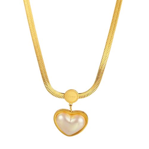 Colar Corazon Pingente em Pérola