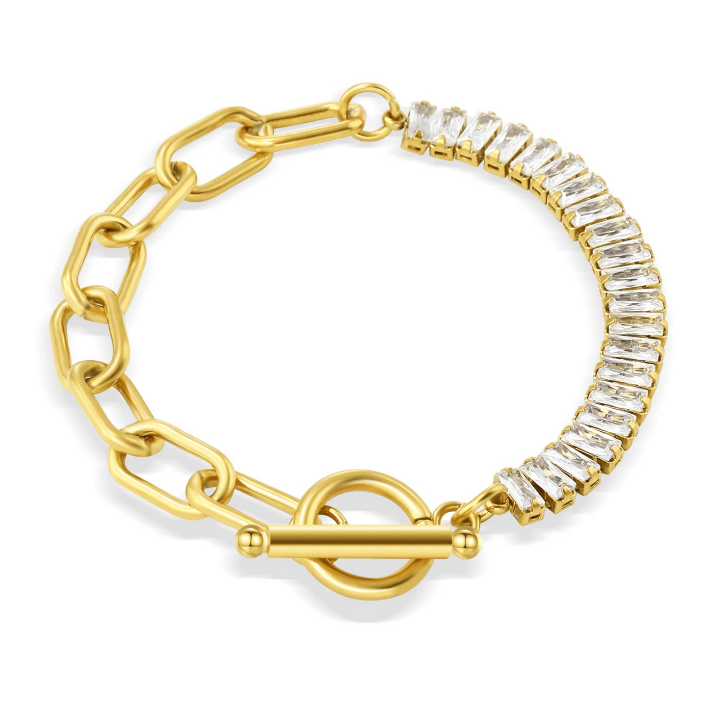 Pulseira Bohemian Luxo Banhada a Ouro com Zicônias