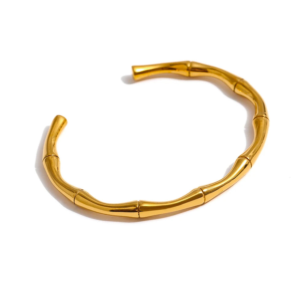 Pulseira Bamboo Banhada a Ouro Para Mulheres